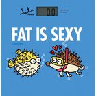 Kylpyhuoneen vaaka - JATA - 294K Kukuxumusu (Lihavuus on seksikästä) - Sininen - 150 kg - Digitaalinen näyttö