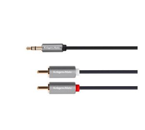 jack 3.5 stereopistoke - 2rca 10 m kruger&matz peruskaapeli