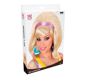 60-luvun MOD-PERUUKKI blondi - laatikossa