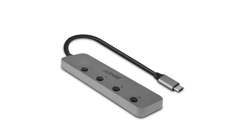 USB-C-keskitin LINDY 43383 Harmaa (1 osaa)