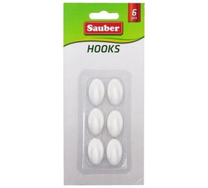 Koukut 6gb 1,5x2,5cm ovaali valkoinen