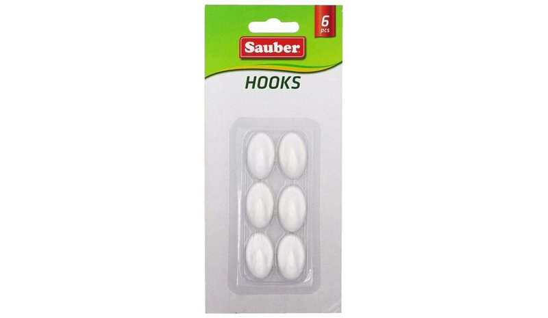 Koukut 6gb 1,5x2,5cm ovaali valkoinen