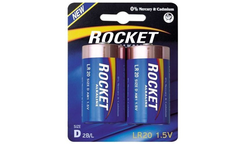 Rocket Alkaline LR20 D paristot, 2 kpl – kuva 1/1
