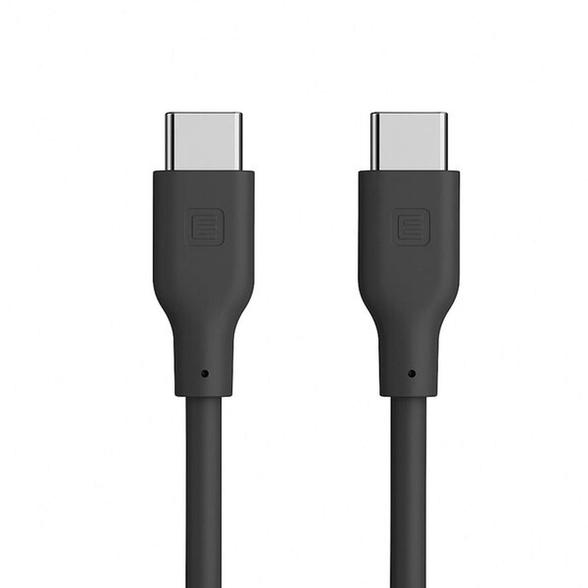 Evelatus Ultra Hyvä Silikoni USB-C - USB-C kaapeli, 1.2 m, 60 W nopea lataus, musta
