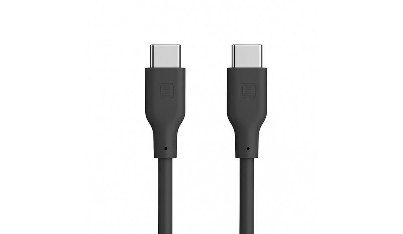 Evelatus Ultra Hyvä Silikoni USB-C - USB-C kaapeli, 1.2 m, 60 W nopea lataus, musta