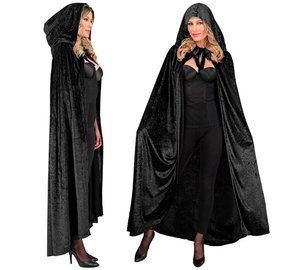 Samettinen hupullinen viitta Widmann, musta, 140 cm