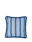 Lexington Home Striped Organic Cotton Fringe Pillow Cover - Blue - 50X50