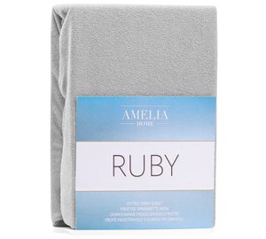 AmeliaHome Ruby -muotoonommeltu lakana, hopea 140x200