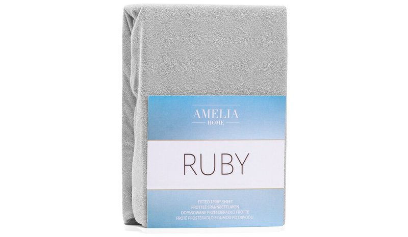 AmeliaHome Ruby -muotoonommeltu lakana, hopea 140x200