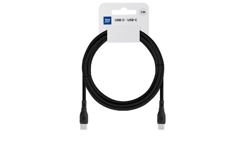 Blue Star Usb-c kaapeli 3a 60w, 1m, musta