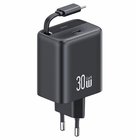 USAMS CC241 30W PD QC sisäänvedettävällä johdolla