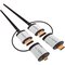 OMEGA HDMI-kaapeli V.1.4 MUSTA 1,5 m + sovitin miniHDMI ja microHDMI – kuva 1