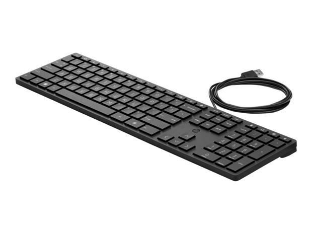 HP Wired Desktop 320K -ergonominen näppäimistö, musta