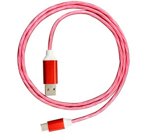 Platinet-kaapeli USB - USB-C LED 2A 1m, punainen (45741)