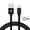 Swissten Textile Universal Quick Charge 3.1 USB-C Data- ja latauskaapeli 1.2 m musta – kuva 2