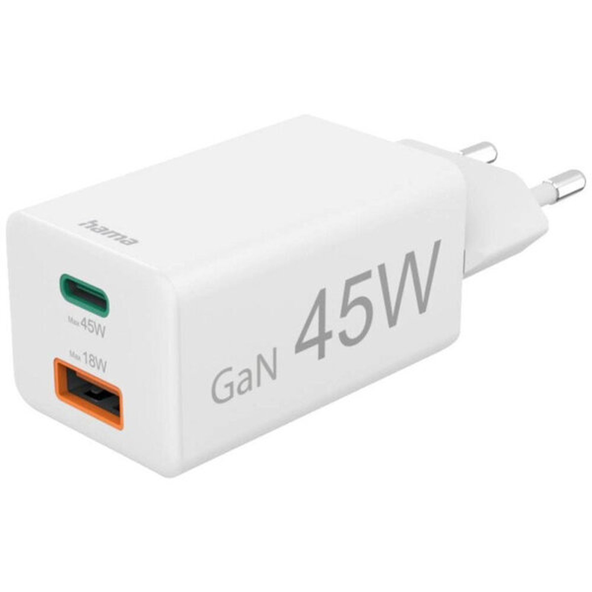 Hama minilaturi 1x usb-a, 1x usb-c, 45w, valkoinen