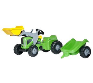 Rolly Kiddy Futura -traktori perävaunulla ja kaivurilla