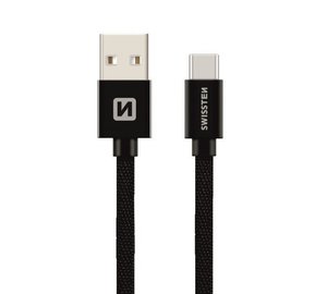 Swissten Textile Universal Quick Charge 3.1 USB-C Data and Charging Cable 3m Black