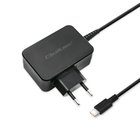Laturi verkkovirta 65w 5-20v 3-3.25a usb tyyppi c pd musta Qoltec