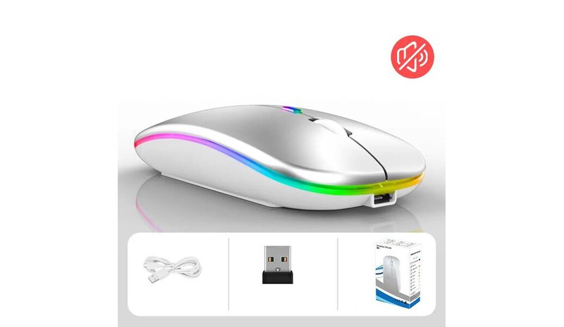 Langaton RGB-hiiri, hopea