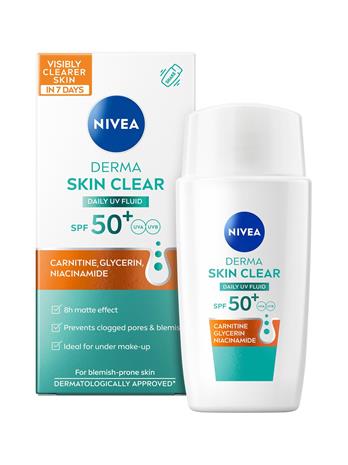 NIVEA Derma Skin Clear Daily UV Fluid SPF 50+ 40 ml – kuva 4/8