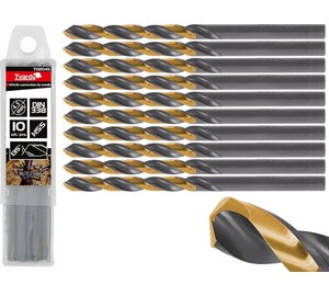 Poranterät metallille Hss 4,5 mm, 10 kpl, musta-kulta