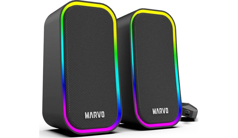 Marvo Havoc kaiuttimet, 2.0, 6W, musta, RGB-valaistus