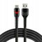 Everactive Usb-c kaapeli 1m, musta, Led-valolla – kuva 1