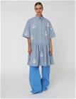 Stella Nova Oversized Dress With Embroidered Anchor - Blue - 42