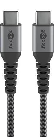 Goobay USB-C <-> USB-C - Sleeve - 0.5m - Musta