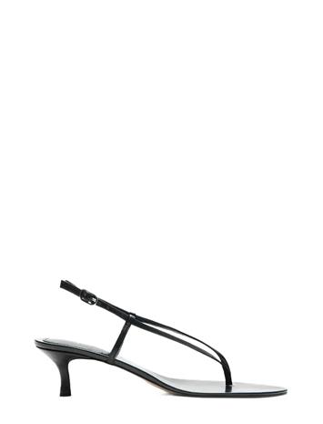 Mango Heeled Leather Sandals With Straps - Black - 41