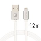 Swissten Textile Fast Charge 3A Lighthing (MD818ZM/A) Data and Charging Cable 1.2m Silver