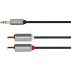 3.5 jack stereopistoke - 2rca 3 m kruger&matz peruskaapeli - 2rca 3 m kruger&matz peruskaapeli