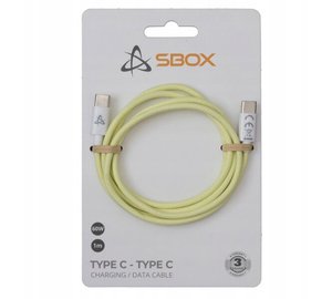 Sbox Type C–Type C-kaapeli 1 m – keltainen USB-C-kaapeli
