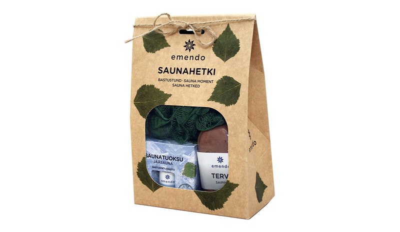 Emendo Saunahetki natural: Jääsauna 10ml +vihreä pk. + tervanarusaippua 180g