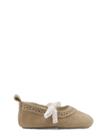 Mango Leather Ballet Flats With Bow - Beige - 17-18