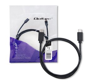 Kaapeli usb 2.0 tyyppi c uros 1.4m musta Qoltec
