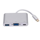Roger Multimedia adapteri Type-C -> VGA + USB / USB-C, hopea