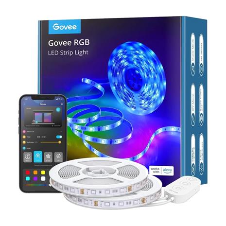 Govee RGB Smart Wi-Fi & Bluetooth LED Strips - 10m