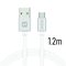 Swissten Textile Universal Micro USB Data and Charging Cable 1.2m Silver – kuva 1