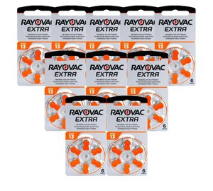 Rayovac Extra Advanced 13 paristot kuulokojeille, 60 kpl