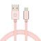 Swissten Textile Universal Quick Charge 3.1 USB-C Data and Charging Cable 1.2m Pink – kuva 1
