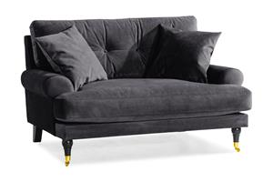 Loveseat Webber Sametti - Tummanharmaa Messinki