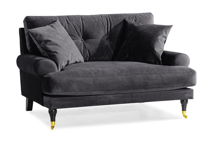 Loveseat Webber Sametti - Tummanharmaa Messinki