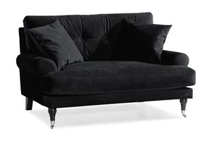 Loveseat Webber Sametti - Musta Kromi