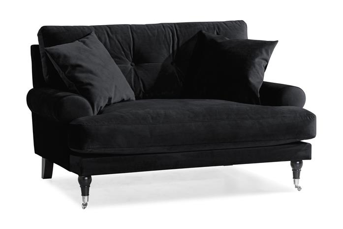 Loveseat Webber Sametti - Musta Kromi