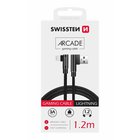 Swissten L Type Textile Universal Quick Charge 3.1 USB to Lightning Data and Charging Cable 1.2m Black