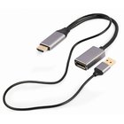 DisplayPort - HDMI - GEMBIRD - A-HDMIM-DPF-02 - 4K Ultra HD - Valkoinen - Ammattikäyttöön