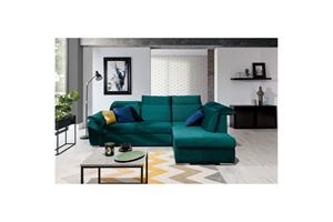 Divaani Eltap Loreto 260x210x102 cm - Kronos 19, Tummanvihreä, Oikea