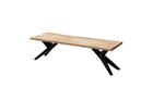 Ruokasalin penkki Wohnling massiivipuuta moderni loft-tyyli metallijaloilla 120 cm - 120 cm